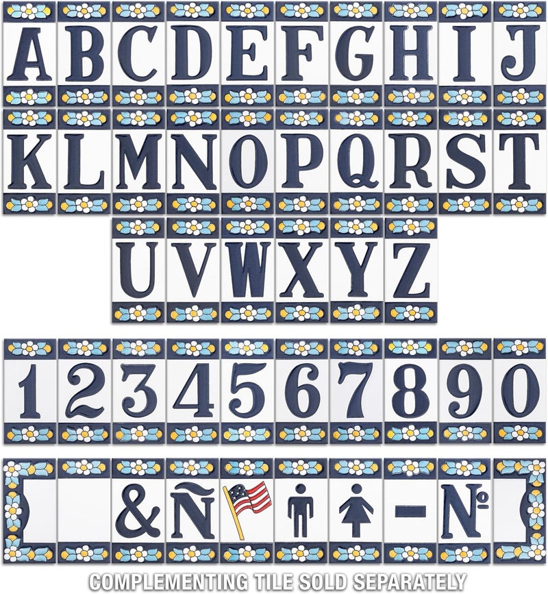 Merola Tile Sevillano Flora Address Letters N 2-1/8" x 4-3/8" Ceramic Wall Tile - Image 2